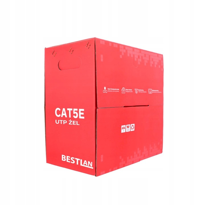 Kabel sieciowy zewnętrzny ziemny nieekranowany UTP 5E ŻEL 305m