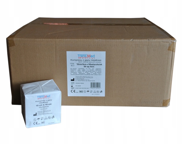 Kompresy gazowe niejałowe 13N8W 10 x 10 a100SZT x 50 opakowań