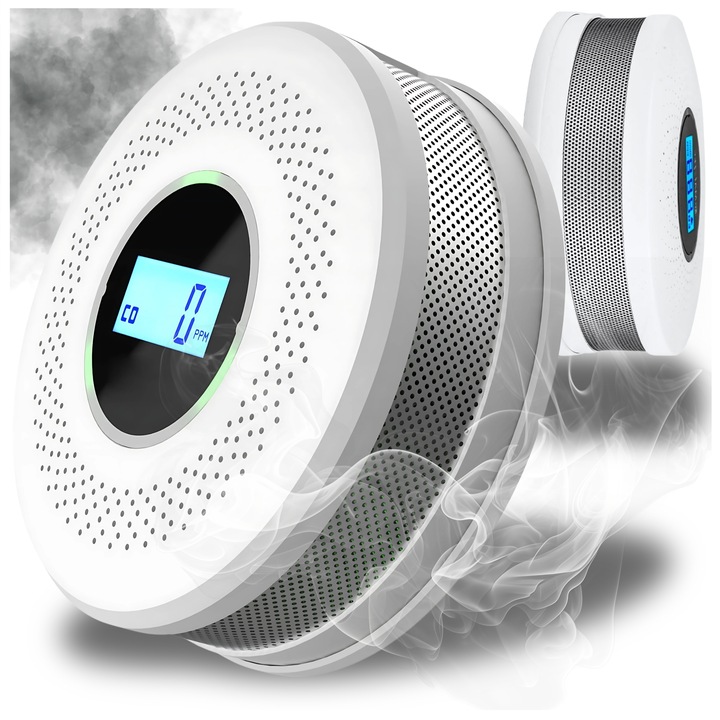 Czujnik czadu i dymu detektor tlenku węgla CO GAZU BEZPRZEWODOWY LCD