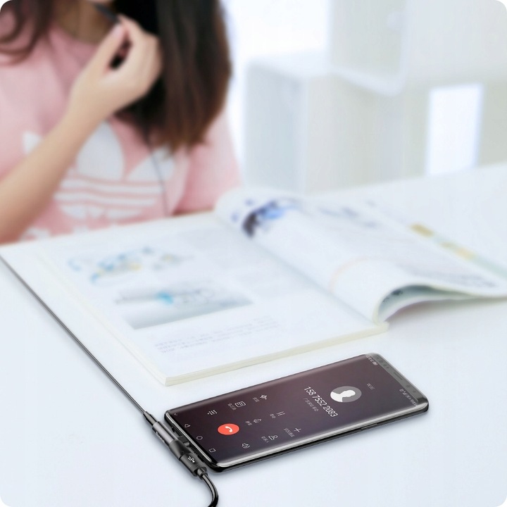 BASEUS ADAPTER PRZEJŚCIÓWKA AUDIO USB-C 1A TYP-C - MINI JACK 3.5MM AUX