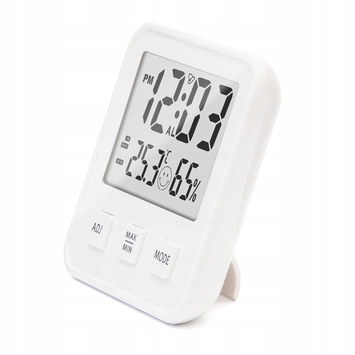 STACJA POGODY TERMOMETR HIGROMETR ZEGAREK ALARM CZUJNIK NA MAGNES