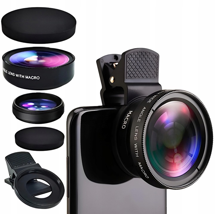 OBIEKTYW 2w1 MACRO + SZEROKOKĄTNY DO TELEFONU