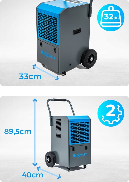 PRZEMYSŁOWY POCHŁANIACZ WILGOCI 650W BUDOWLANY OSUSZACZ POWIETRZA