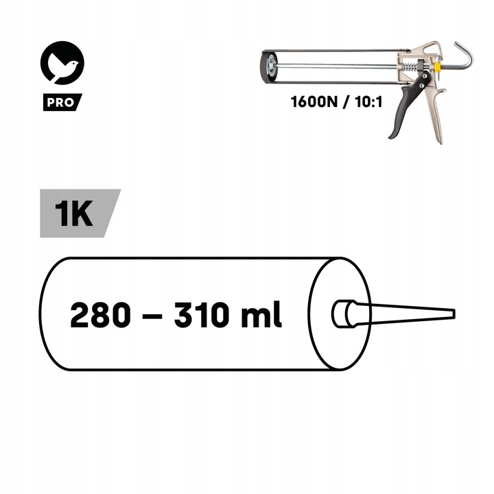 PISTOLET DO SILIKONU Wyciskacz do akrylu Pistolet SZKIELETOWY LEKKI