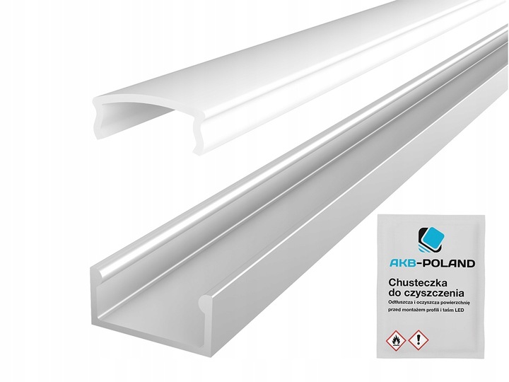 PROFIL ALUMINIOWY LED Taśma LED Natynkowy Wpuszczany KLOSZ MLECZNY 2