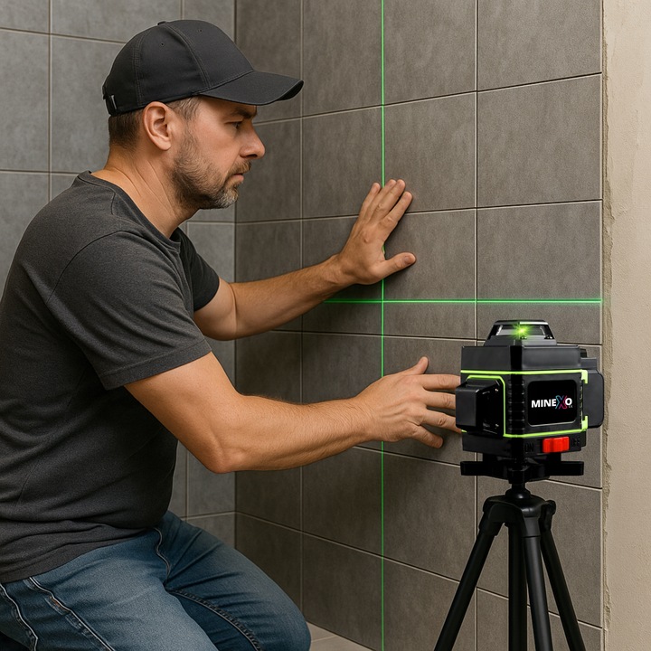 POZIOMNICA LASEROWA POZIOMICA 4D 16 LINII KRZYŻOWA 360 LASER ZESTAW