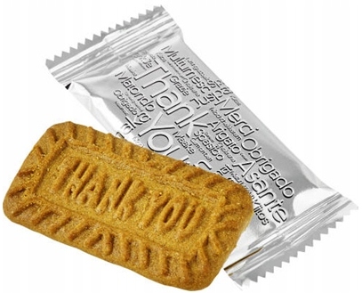 CIASTKA DO KAWY karmelowe RIOBA Thank You 1200g 200szt pakowane pojedynczo