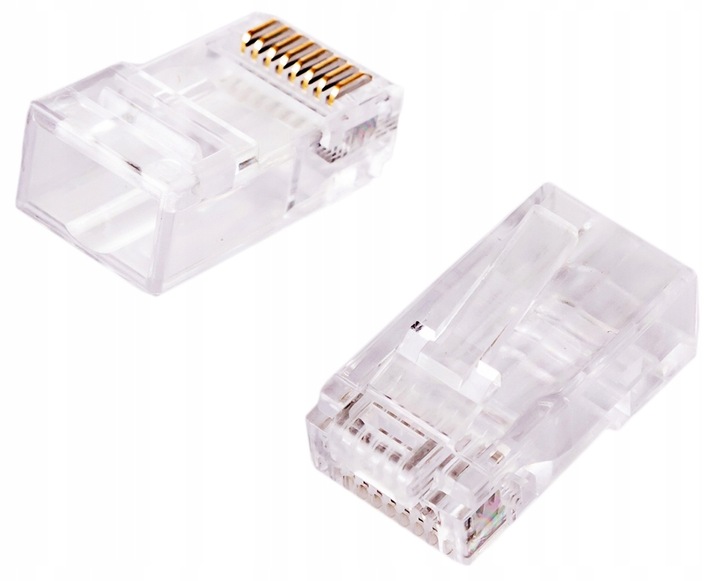 100 x Wtyki Złącza Końcówki Przelotowe Kat. 5E RJ45 8P8C 5E RJ 45 100 sztuk