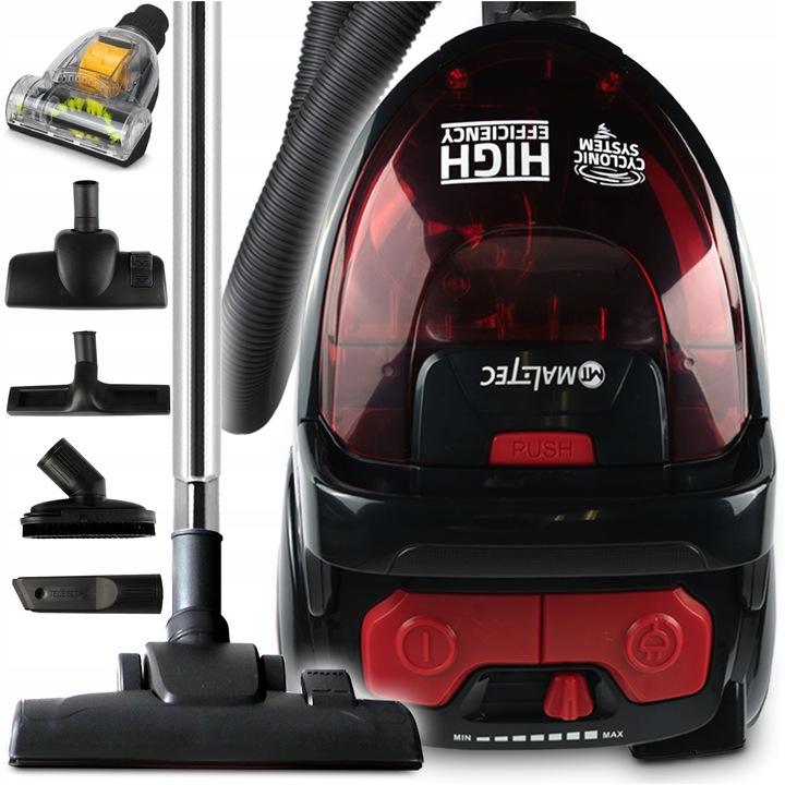 ODKURZACZ BEZWORKOWY CYKLONOWY DOMOWY HEPA TURBOSZCZOTKA LEKKI MOCNY