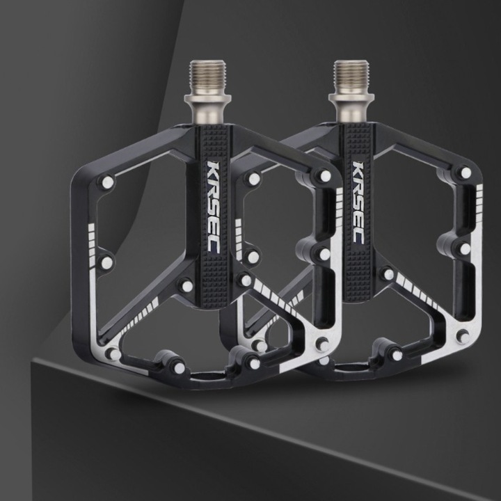 PEDAŁY PLATFORMOWE ROWEROWE ALUMINIOWE MOCNE ŁOŻYSKA MASZYNOWE PINY CZARNE