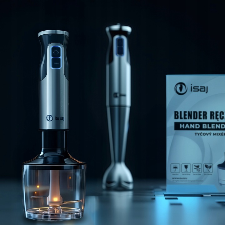 BLENDER RĘCZNY ISAJ BL1 MIKSER WIELOFUNKCYJNY TURBO 1400W OSTRZA