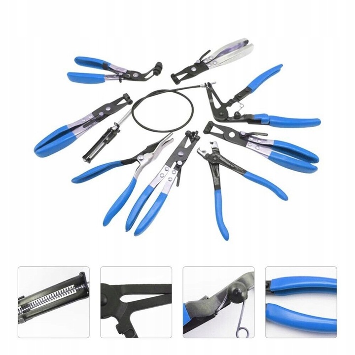 SZCZYPCE DO OPASEK ZACISKOWYCH CLICK-R OSŁON PRZEGUBÓW Z LINKĄ ZESTAW 9el