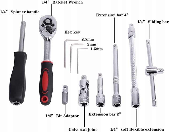 ZESTAW KLUCZY NASADOWYCH KLUCZE NASADOWE 46 TORX Bity Wkrętaki Imbusy