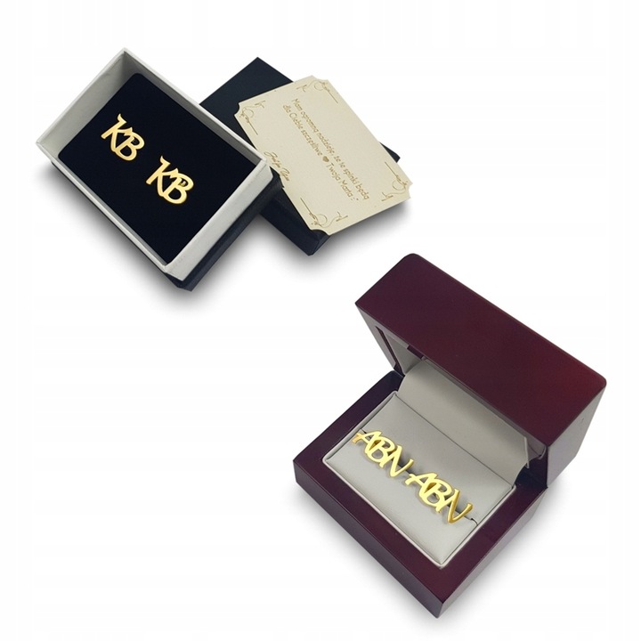 Spinki do mankietów z inicjałami litery alfabetu