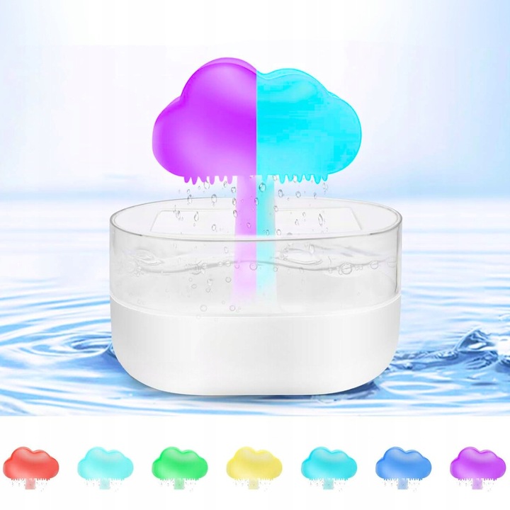 DUŻY NAWILŻACZ POWIETRZA DYFUZOR AROMATERAPIA GRZYBEK LAMPKA NOCNA LED