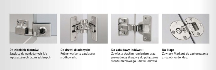 Zawias specjalny - zawias środkowy do drzwi składanych, przykręcany