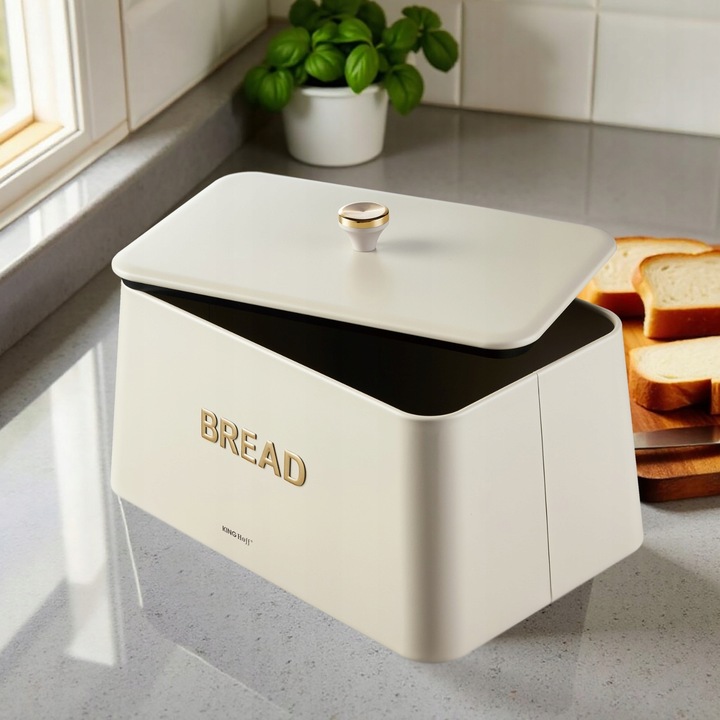 Chlebak KING Hoff KH-1950 kremowy metalowy elegancki design Pieczywo