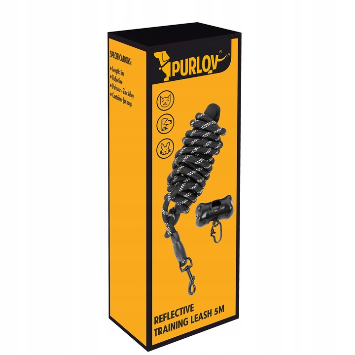 Smycz dla Dużego Psa Mocna Treningowa Linka Gruba Długa 5m + Worki na Kupy