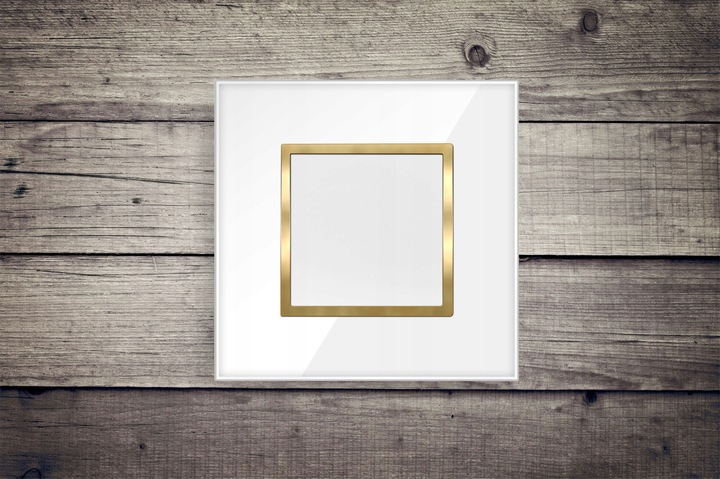 WŁĄCZNIK POJEDYNCZY ŚWIATŁA BIAŁY ZŁOTY SZKLANY WYŁĄCZNIK W RAMCE