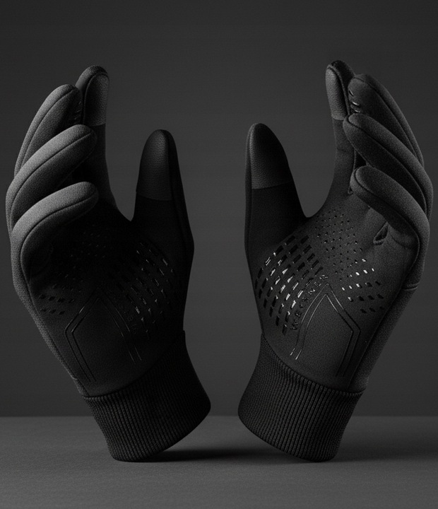 WEISNER GO | RĘKAWICZKI CZARNE MĘSKIE ZIMOWE SAMOCHODOWE ROWEROWE