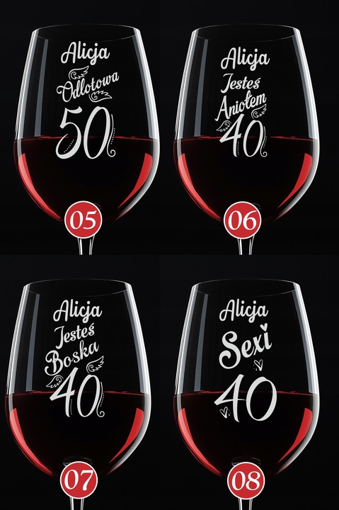 Kieliszek do Wina z grawerem prezent na 18 30 40 50 URODZINY 440 ml +