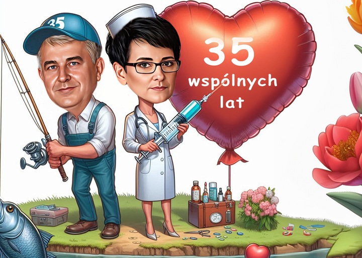 Karykatura A3 ze zdjęcia prezent rocznica urodziny 18natka ramka GRATIS