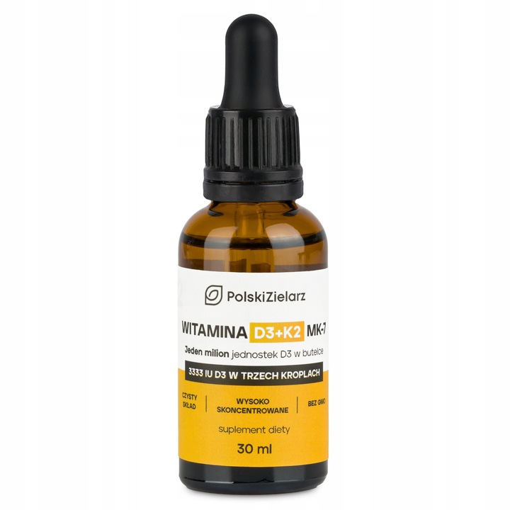 Witamina D3+K2 MK-7 w oleju 30ml 10000 IU z NATTO Polski Zielarz