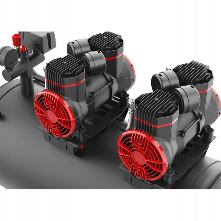 KOMPRESOR 100L CICHY BEZOLEJOWY 4 TŁOKI 2 POMPY SPREŻARKA 230V