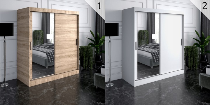 Szafa przesuwna 180cm 2 wnętrza ANTRACYT + ARTISAN