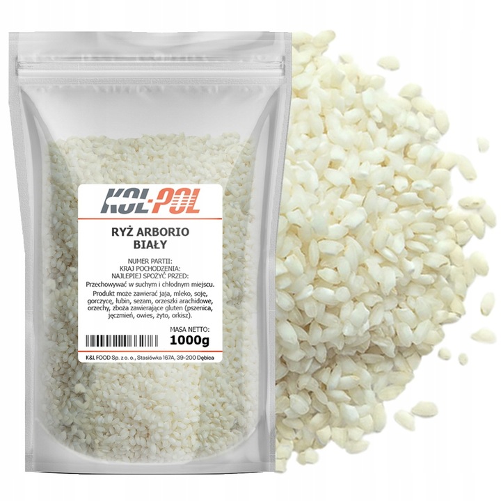 RYŻ ARBORIO 1kg Naturalny biały ryż do risotto kremowy jakość Kol-Pol