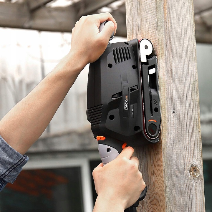 Tacklife B10 szlifierka taśmowa taśmówka 600W z regulacją + zestaw