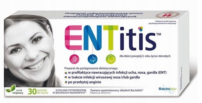 ENTitis pastylki do ssania miętowe 30 pastylek