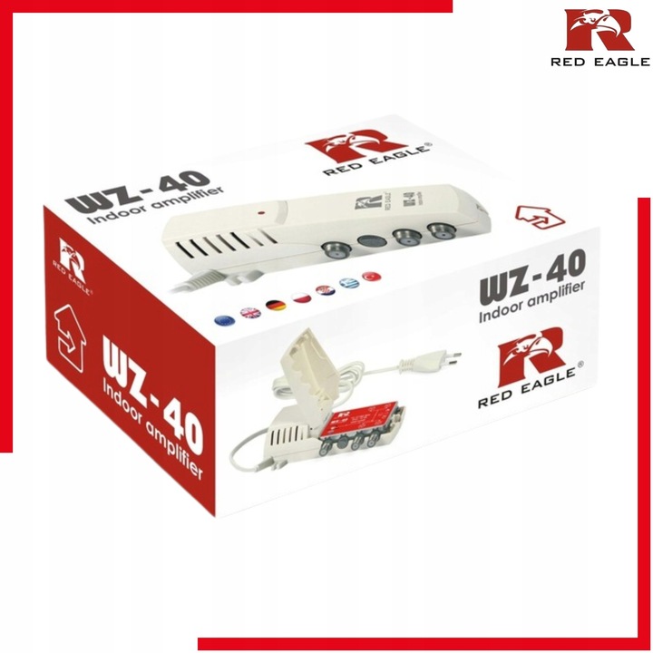 Wzmacniacz Antenowy TV Naziemnej Red Eagle WZ-40 Sygnału DVB-T2