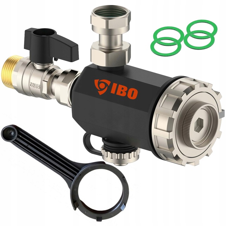 FILTR MAGNETYCZNY SEPARATOR ZANIECZYSZCZEŃ IBO 3/4 CALA DN20 KLUCZ ZAWÓR