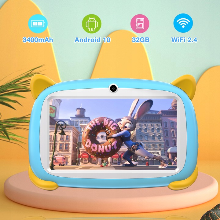 DOOGEE U7 Tablet DLA DZIECI 7” IPS 4GB/32GB 1TB 3400mAh ANDROID 10 2MP WIFI
