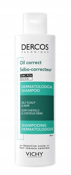 Vichy Dercos Szampon Kontrolujący Olej Sebo Regolatore Trattante 200ml