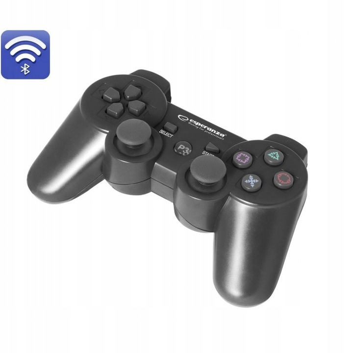 BEZPRZEWODOWY GAMEPAD BLUETOOTH PAD PS3 WIBRACJA CZARNY ESPERANZA MARINE