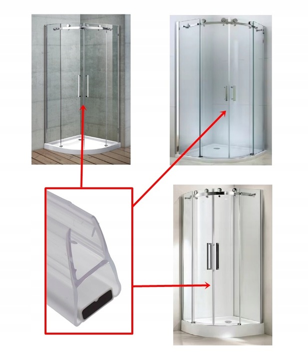 Uszczelka magnetyczna do kabiny drzwi boczna pionowa 5 6 mm 200 cm 2 m