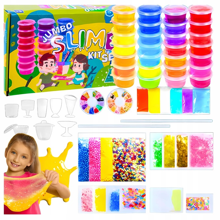 ZESTAW SLIME DO ROBIENIA GLUTÓW WIELKI KREATYWNY 120w1 BOX FABRYKA PREZENT