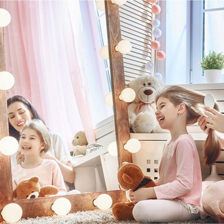 10x ŚWIATEŁKA LAMPKI LED NA LUSTRO TOALETKI 10 Poziomów Jasności 4,5M