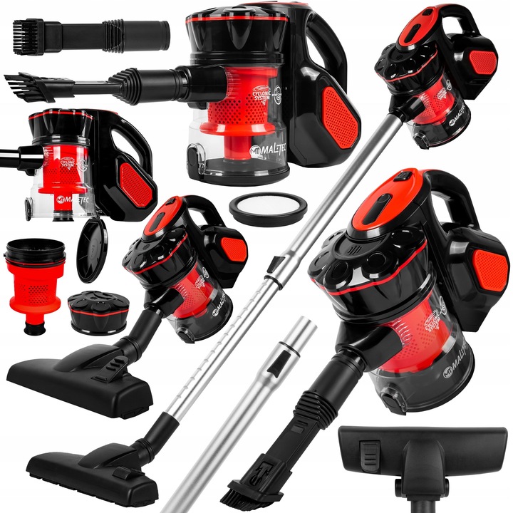 MOCNY LEKKI MAŁY ODKURZACZ RĘCZNY PIONOWY CYKLONOWY BEZWORKOWY NA