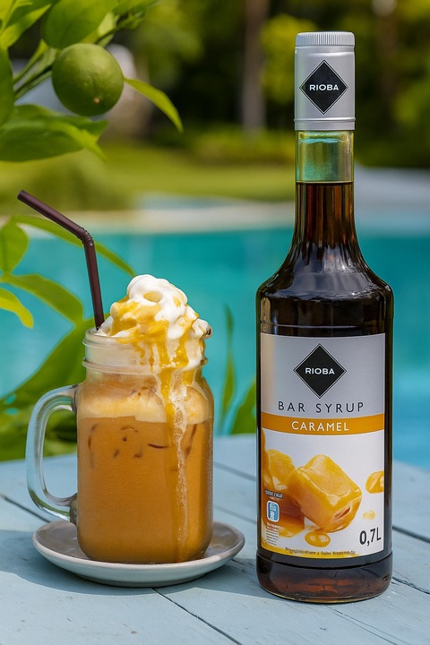 SYROP DO DRINKÓW, NAPOJÓW, KAWY I DESERÓW KARMEL 700ML RIOBA