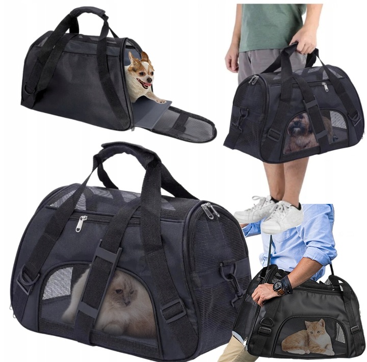 SOLIDNY Transporter dla Kota Psa Zwierząt Torba Podróżna MIĘKKA MATA GRATIS