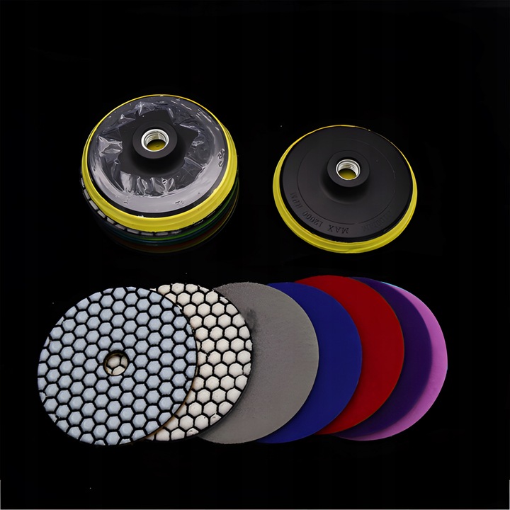 ZESTAW TARCZE DIAMENTOWE DO SZLIFOWANIA I POLEROWANIA PŁYTEK KRAWĘDZI