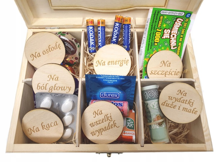 Niezbędnik Skrzynka PREZENT Urodziny BOX 18 30 40 80 pudełko urodzinowe