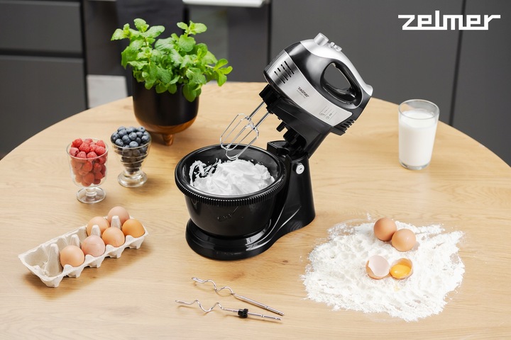 MIKSER RĘCZNY ZELMER LEKKI ROBOT KUCHENNY Z MISĄ 2,5L 4 KOŃCÓWKI TURBO