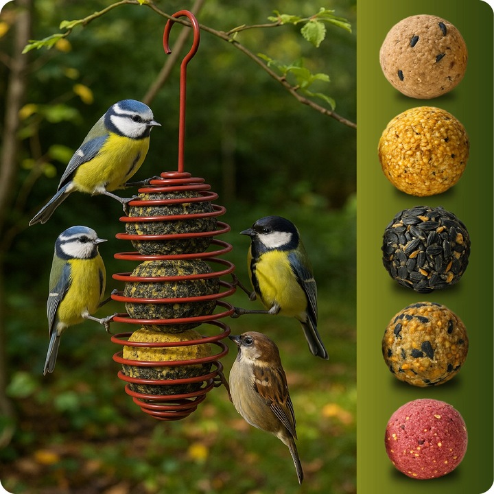 KULE TŁUSZCZOWE DLA PTAKÓW PREMIUM KOLOROWE KARMA ZE SŁONECZNIK 50