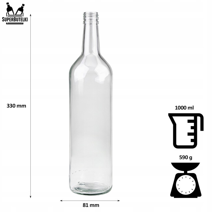 10x BUTELKI MONOPOLOWE 1L 1000 ml WÓDKĘ BIMBER SOK nalewki z zakrętką