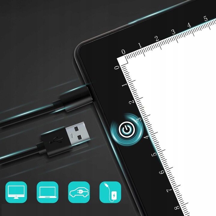 DESKA KREŚLARSKA A4 PODŚWIETLANA TABLICA LED TABLET GRAFICZNY DO RYSOWANIA