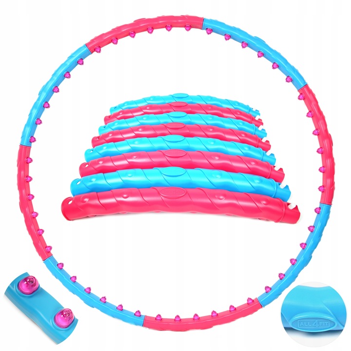 HULA HOP ODCHUDZAJĄCE Z WYPUSTKAMI OBCIĄŻNIKIEM KULKAMI SKŁADANE KOŁO 108cm